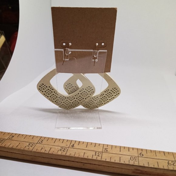 NWT Plunder Ella Claire Fashion Tan Boho Large Chunky Drop Dangle Earrings #60 - Picture 4 of 5